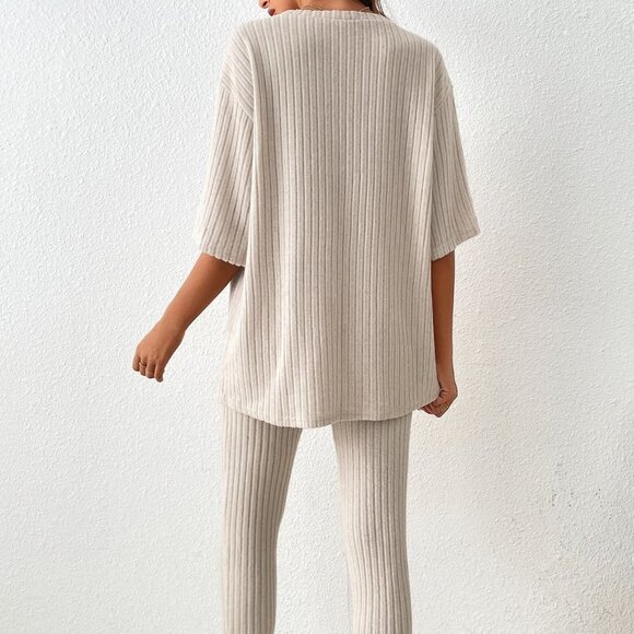 Apricot Casual Womens Drop Shoulder Tee & Leggings - Picture 2 of 5